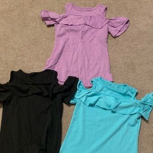 3 toddler boutique cold shoulder tops sz 4T